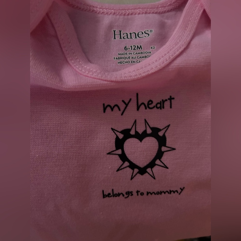 Pink Hanes Baby Onesie